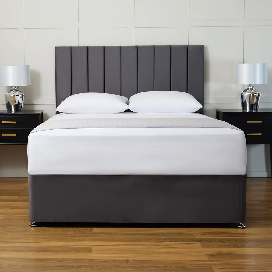 Opulence Montgomery Divan Bed Set with Headboard UK - Side view of premium divan from Newcastle Beds UK